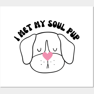 I met my soul pug cute design for the one you love on Valentines day. Posters and Art